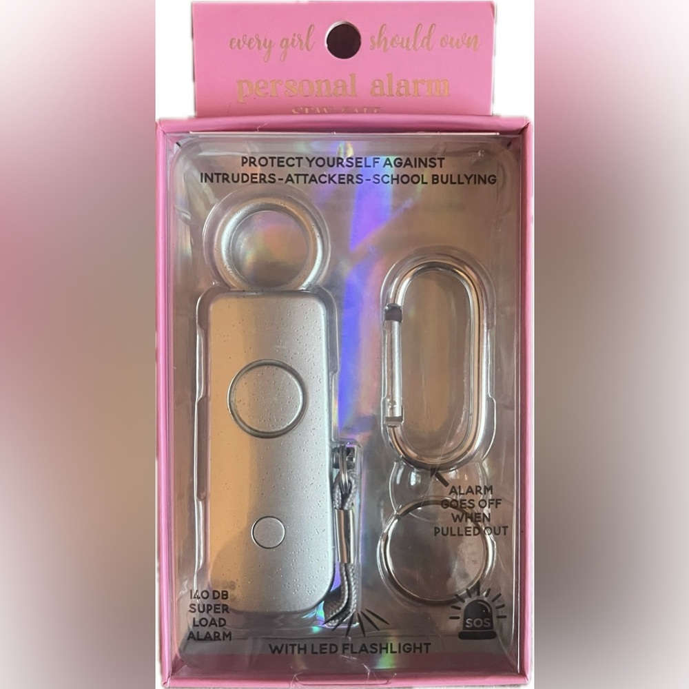 Simply Southern Personal Safety Alarm Keychain with LED Flashlight- Silver. New!